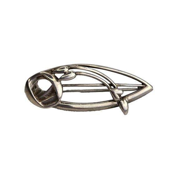 Sterling Silver Scottish Ola Gorie‎ Mackintosh Style Brooch 925 Vintage Flower - Picture 1 of 7